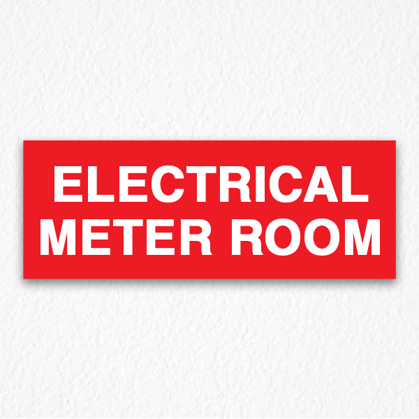 Electrical Meter Room Sign on Red