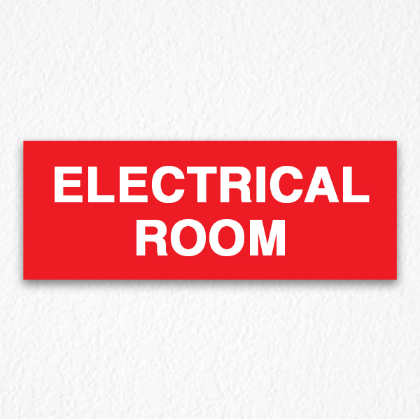Building Electrical Room Sign on red