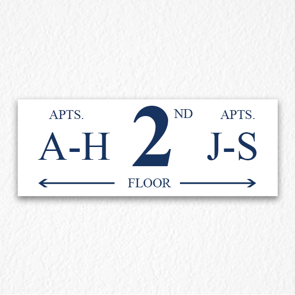Building Floor Number Sign in Black Text
