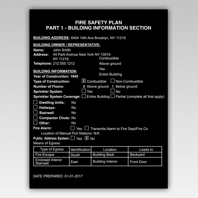 fire safety plan sign