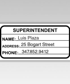 Building Superintendent Sign