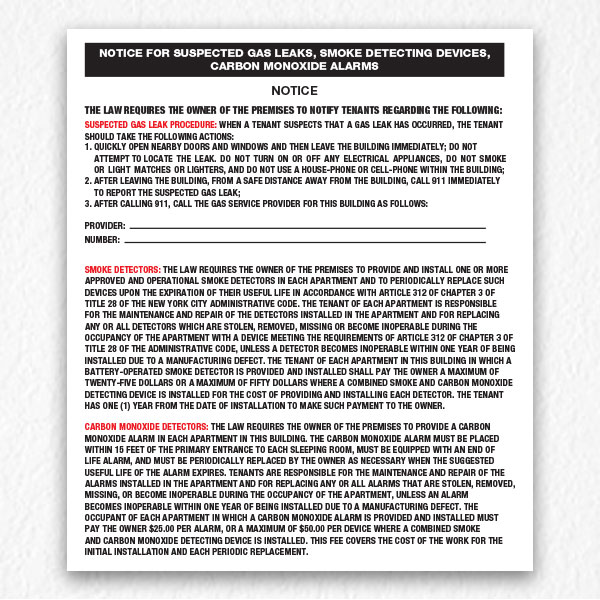 combine smoke detector sign