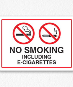 No Smoking Sign Including E-Cigarettes