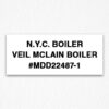 boiler name and number sign