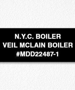 boiler name and number sign in black