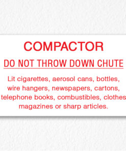 Compactor Chute Sign